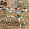 Garden Barbecue Smoker Burner Charcoal Grill & Mesh Camping Outdoor Cooking