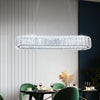 Crystal Chandelier Dimmable Oval LED Ceiling Light Pendant Lights w. Remote 70CM