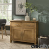 Nebraska Oak Sideboard / Small Solid Wood 2 Door Storage Cabinet & Cupboard