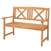 2-Seater Outdoor Wooden Garden Bench Wood Park Patio Seating Furniture Chair UK