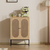 Industrial Wooden Cupboard Sideboard Storage Cabinet Unit Bookshelf Rattan Doors