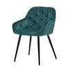 Noble Set of 2 Dining Chairs Velvet Armchairs Upholstered Soft Seat Back Metal