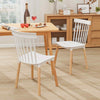 Chic Set of 4 Windsor Dining Chairs Kitchen Armless Side Chairs White