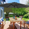 3m Garden Sunshade Round Heavy Pole Parasol Crank Tilt Patio Umbrella UV Protect