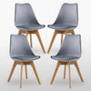 Tulip Dining Chair Padded Seat Eiffel Wood Legs (SETS OF 1,2,4) Jamie Lorenzo