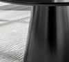 Black Semi-Gloss Round Pedestal Pillar Kitchen Dining Table