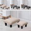 Upholstered Ottoman Fabric Stool Linen Footstool Foot Rest Chair Bench Pouffe