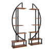 5Tier Plant Stand Half-Moon Shaped Metal Bookcase Large Storage Rack Flower Rack