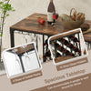 5Pcs Bar Height Kitchen Dining Set Bar Table Stool Set w/Wine Racks Glass Holder