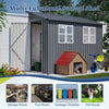 BIRCHTREE 4x8ft Lean To Garden Shed Metal Storage Tool House Pent Roof Grey