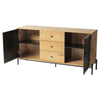 Wooden Rattan Sideboard Buffet Storage Cabinet TV Stand Unit w/2 Doors 3 Drawers