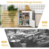 Kitchen Island Rolling Storage Cabinet Trolley Cart Shelves Cupboard Towel Rack