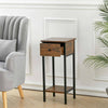 RusticBrown Bedside Table Nightstand Drawer Cabinet Storage Table Living Bedroom