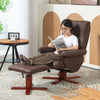 Recliner Chair with Footstool & Adjustable Backrest Upholstered Armchair, Brown