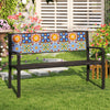 Heavy-Duty Outdoor Seating 127CM Patio Metal Bench for 2-3 People Black