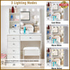 Dressing Table with 10 LED Light Mirror 6 Drawers Vanity Make Up Desk Bedroom UK