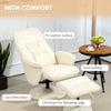360°Swivel Recliner Chair with Footstool Recliner Armchair Reclining Chair Beige