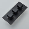 Thermostatic Concealed Bathroom Shower Set Rain Waterfall Head Mixer Tap Black