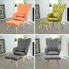Occasional Scalloped Button High Back Fabric Armchair Sofa Chair Footrest Stool