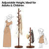 Wooden Coat Rack Freestanding Tree Stand Heavy Duty Coat Hanger Stand w/8 Hooks