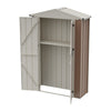 Small Garden Shed Metal Storage Box Outdoor Tool House Apex Roof Lockable 2 Door