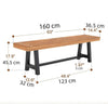 Garden 1 Piece Acacia Wood Picnic Dining Chair Bench Outdoor Indoor Furniture