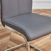 Dining Chairs Set of 4 Faux Leather with Stylish Cantilever Metal Frame Grey