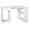 Smart L-Shaped Corner Desk with Storage & Keyboard Tray - Modern White Design
