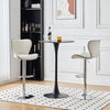 Set of 2 Bar Stools White Swivel Gas Lift PU Leather Breakfast Chairs Barstool
