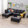 L-Shaped Corner Sofa, Sectional Couch with Built-in USB Port Chaise