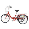 24inch Adult Tricycle 6-Speed Tricycle 3-Wheel Bike With Shopping Basket 110cm