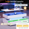 LED Coffee Table With Lift Top and Storage Drawers Living Room Furniture White