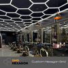 15pc Hexagon LED Lighting Grid & Blue Border Detail Garage Barber Shop Lights