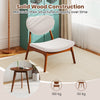Set of 2 Accent Chairs with Side Table Upholstered Living Room Chairs Beige