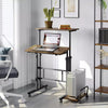Height Adjustable Sit-Stand Desk Computer Table Standing Workstation with Wheel
