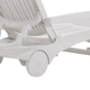 Resin Reclining Sun Loungers 5 Positions Adjustable Foldable Chair with Wheels