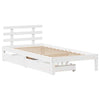 Bed Frame with Drawers White90x200 Solid Wood Pine O9W6