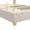 Upholstered Bed Frame 5ft King Size Bed with Button Tufted Headboard & Wing Side