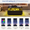 Coffee Table with LED Lights Storage Tea Table High Gloss Black for Living Room