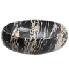 Ceramic Bathroom Vanity Countertop Sink Hand Wash Basin Oval Black Marble Effect