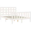 Gecheer Bed Frame with Headboard White 120x200 Solid Wood Bed Frame P9W0