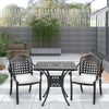 Cast Aluminium Garden Table And Chairs Outdoor Dining Bistro Furniture White Set