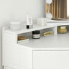 Corner Dressing Table with LED Lights Arch Mirror Vanity Make up Desk Stool Set