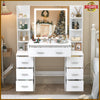 Dressing Table with LED Mirror Modern Makeup Desk Vanity Table Set +Drawer White