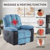 Electric Recliner Sofa Massage Heated Vibration Armchairs Storage Chairs Grey