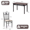 5PCS Dining Table & Chair Set Breakfast Bar Kitchen Furniture with Padded Seat