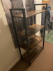 Vintage Industrial Bookcase Rustic Metal Shelving Unit Small Display Cabinet