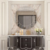 Luxury Round Wall Mirror Bevelled Decorative 3D Mirrored Foyer Bedroom Fireplace