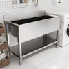 47in Stainless Steel Sink Commercial Kitchen Prep Storage Shelf Large Basin Bowl