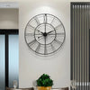 Large 80CM Skeleton Metal Roman Wall Clocks Big Numerals Giant Open Round Face